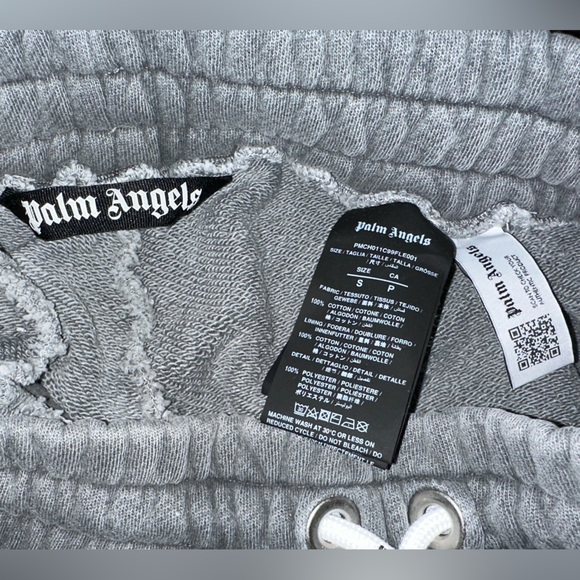 Palm Angels Dark Grey Curved Logo Sweatpants Men’s Small - Picture 9 of 9